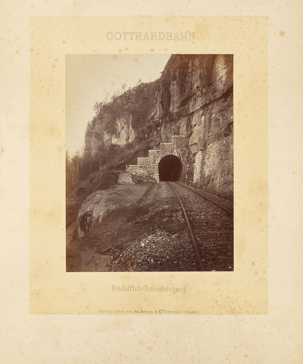 Gotthardbahn: Rindelfluh-Tunneleingang by Adolphe Braun and Cie