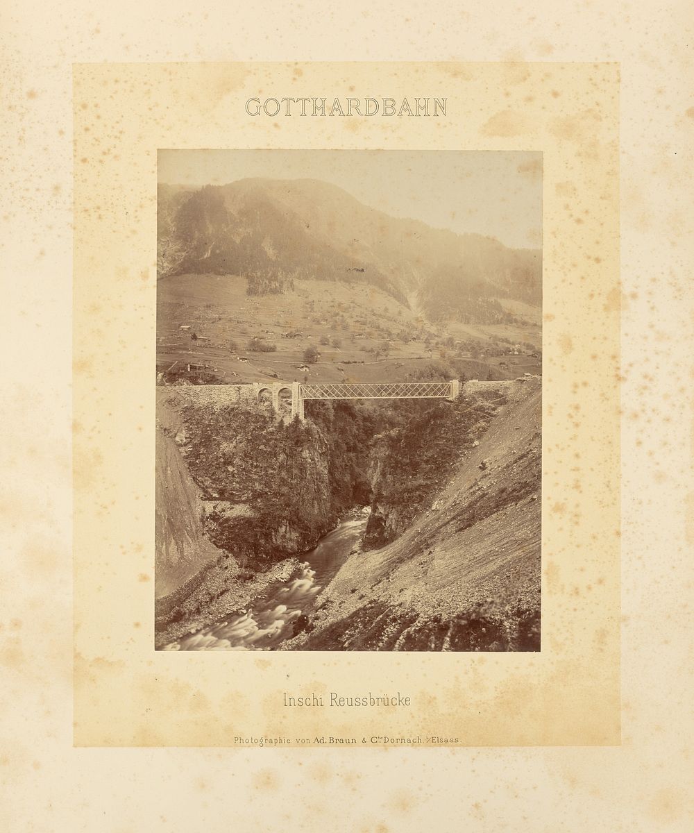 Gotthardbahn: Inschi Reussbrücke by Adolphe Braun and Cie