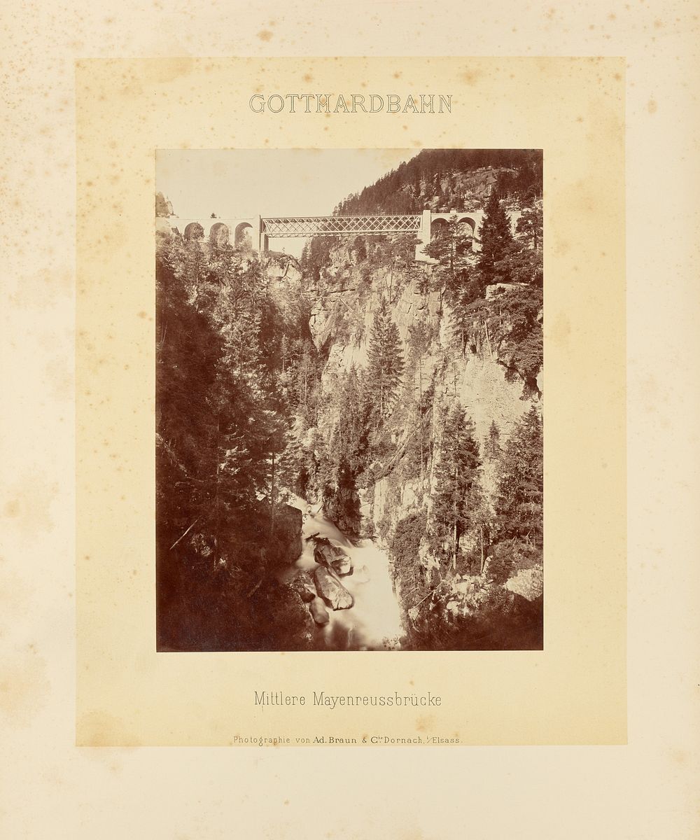 Gotthardbahn: Mittlere Mayenreussbrücke by Adolphe Braun and Cie