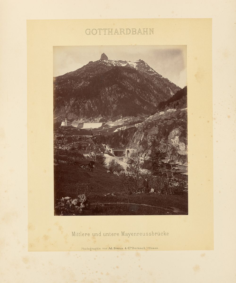 Gotthardbahn: Mittlere und untere Mayenreussbrücke by Adolphe Braun and Cie