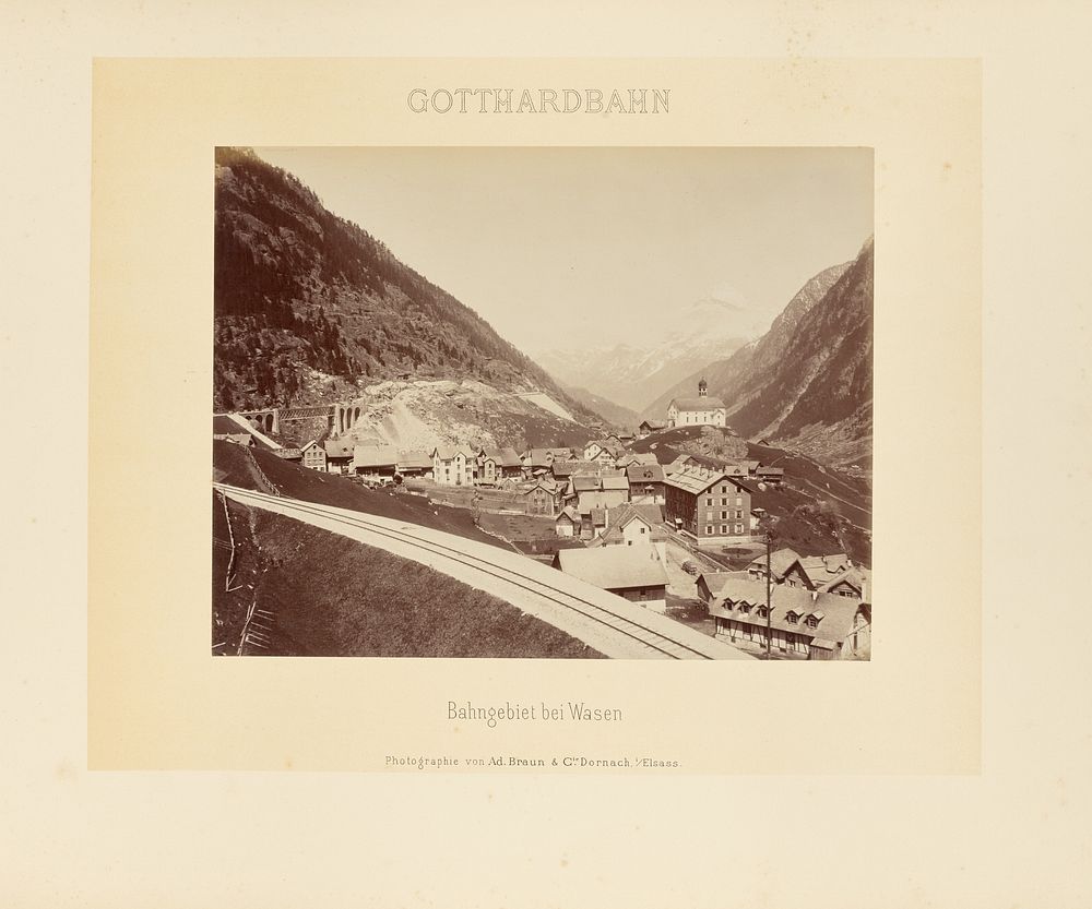 Gotthardbahn: Bahngebiet bei Wasen by Adolphe Braun and Cie
