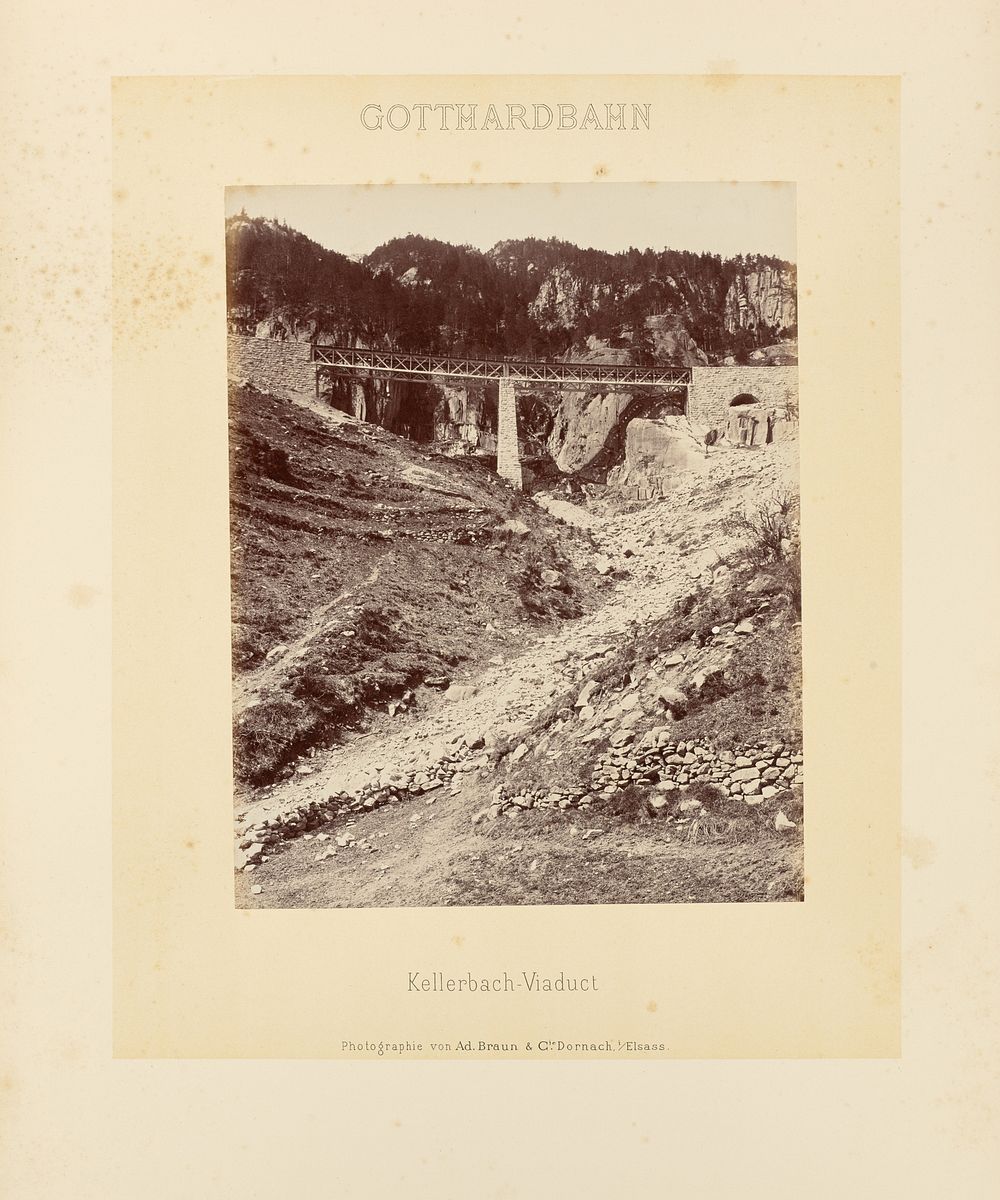 Gotthardbahn: Kellerbach-Viaduct by Adolphe Braun and Cie