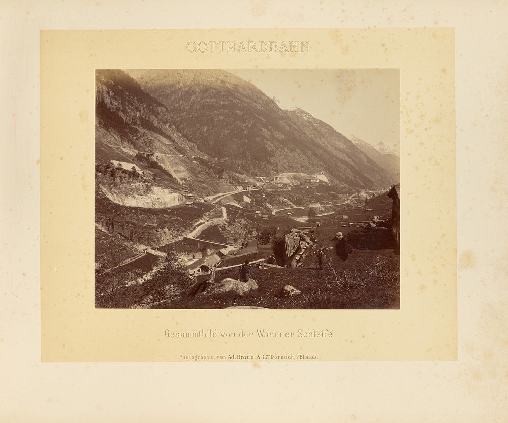 Gotthardbahn: Gesammtbild von der Wasener Schleife by Adolphe Braun and Cie