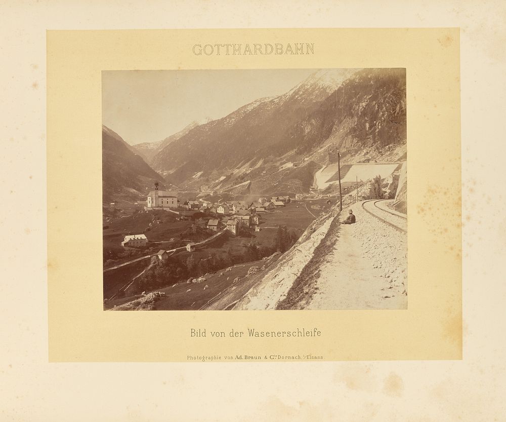 Gotthardbahn: Bild von der Wasenerschleife by Adolphe Braun and Cie