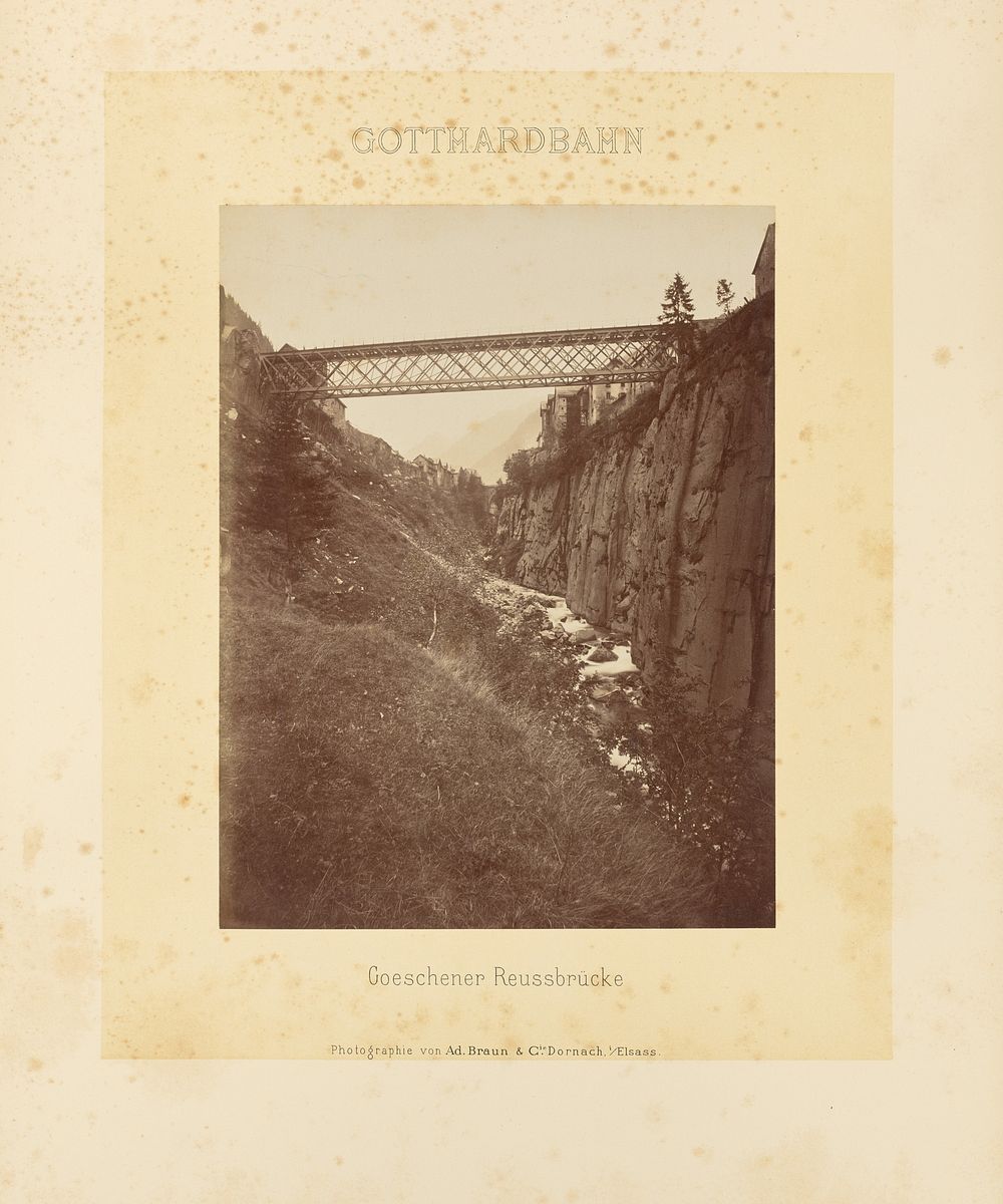 Gotthardbahn: Goeschener [sic] Reussbrücke by Adolphe Braun and Cie