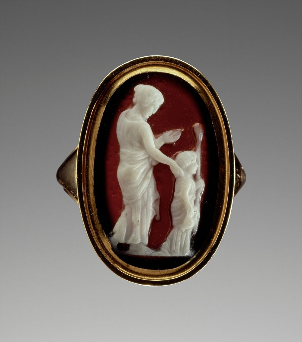Cameo set in a modern ring