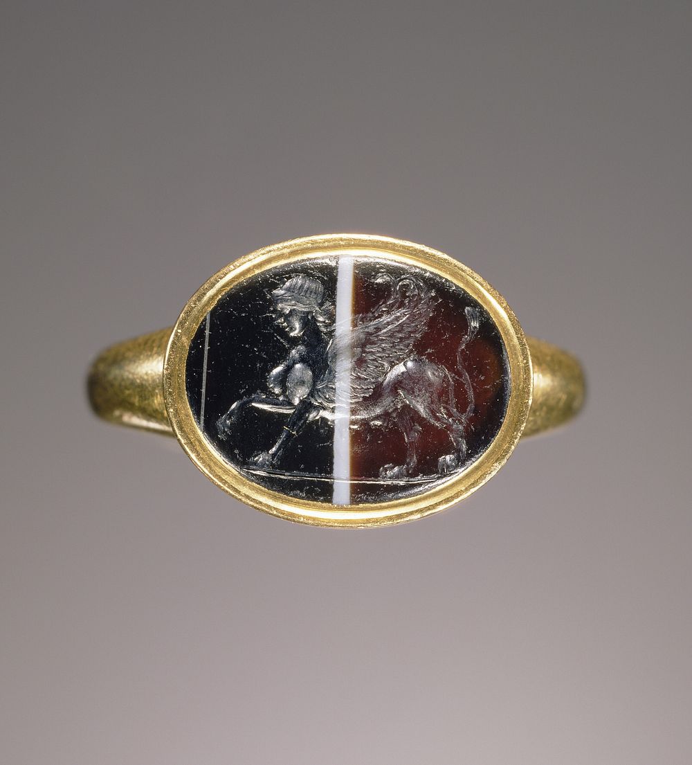 Engraved gem set into a ring