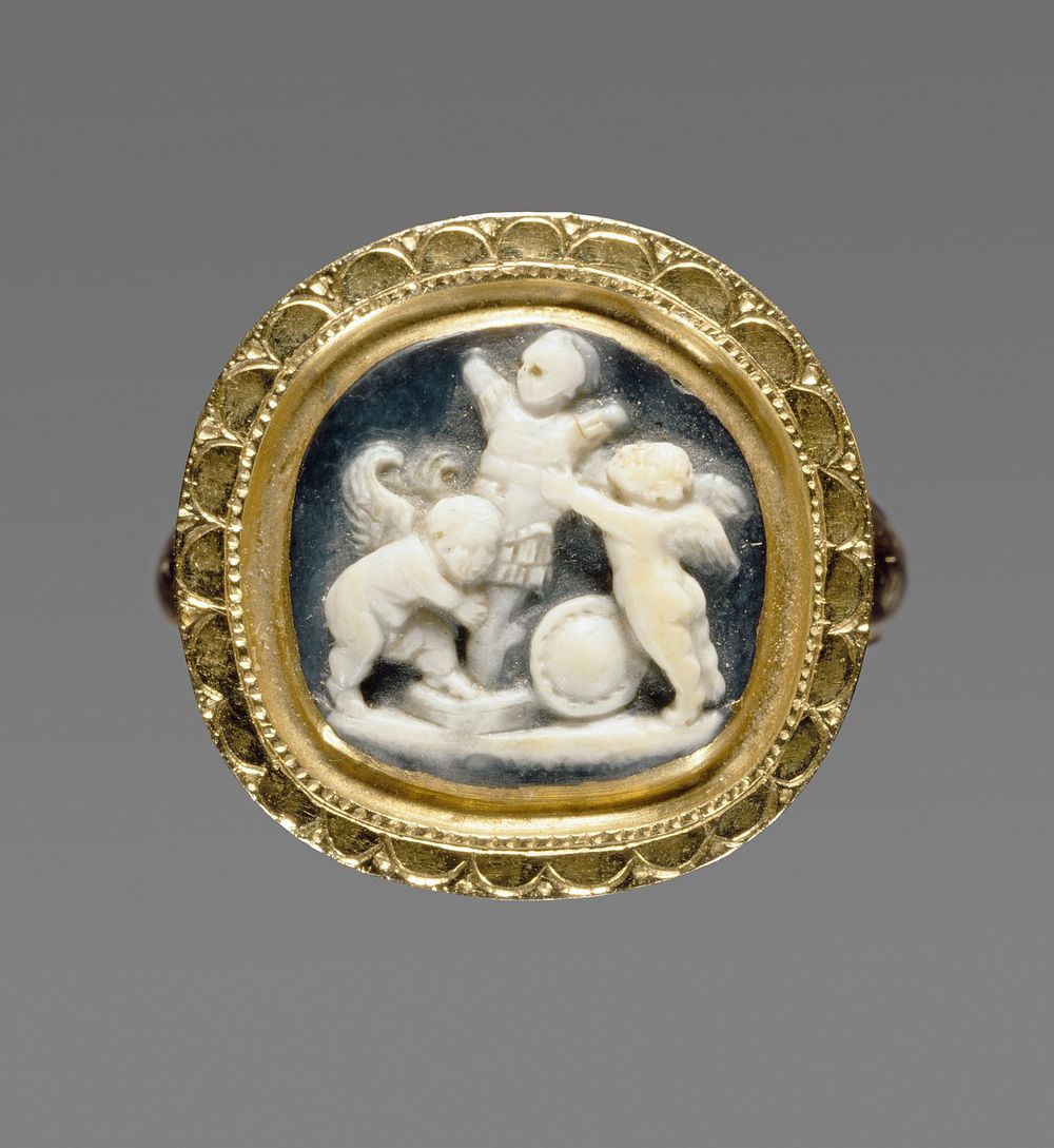 Cameo set in a modern ring