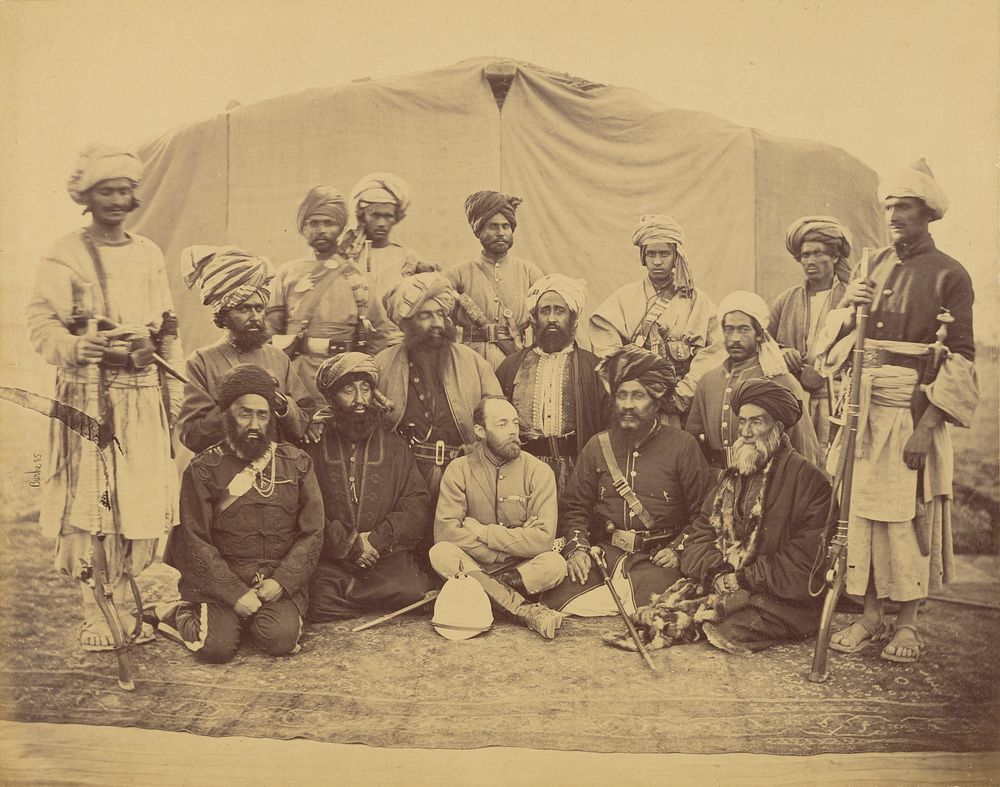 Major Cavagnari, C.S.I. and Chief Sirdars with Kunar Syud by John Burke