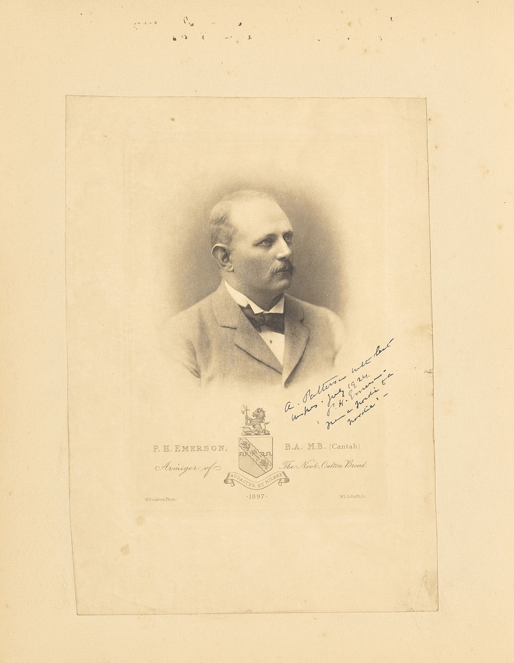 P.H. Emerson, B.A., M.B. (Cantab). Amiger of the Nook, Oulton Broad by W Boughton