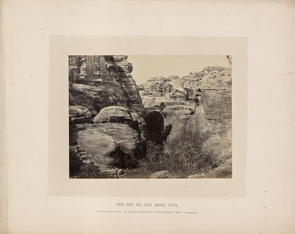 Arch Over the Great Ravine, Petra by Francis Frith