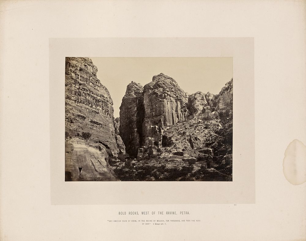 Bold Rocks, West of the Ravine, Petra by Francis Frith