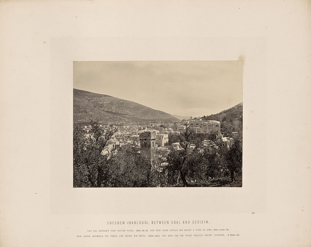 Shechem (Nablou), Between Ebal and Gerizim by Francis Frith