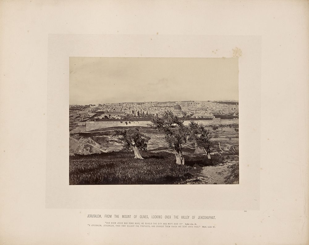 Jerusalem, From the Mount of Olives, Looking Over the Valley of Jehoshaphat by Francis Frith