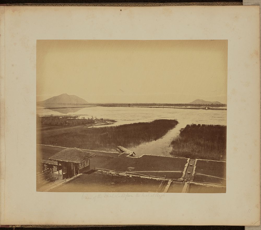 View of the Dhal Lake from the Nishat Bagh by John Edward Saché
