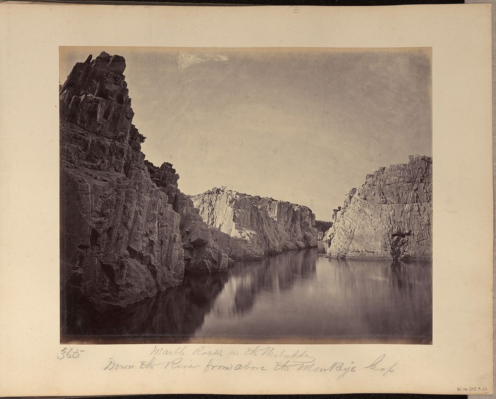 Marble Rocks on the Nerbudda. Down the River from above the Monkey's Leap by Saché and Murray
