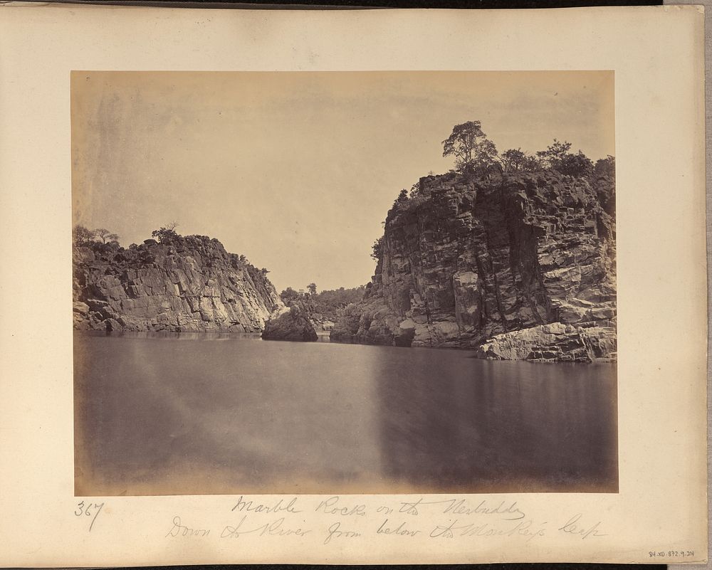 Marble Rocks on the Nerbudda. Down the River from below the Monkey's Leap by Saché and Murray