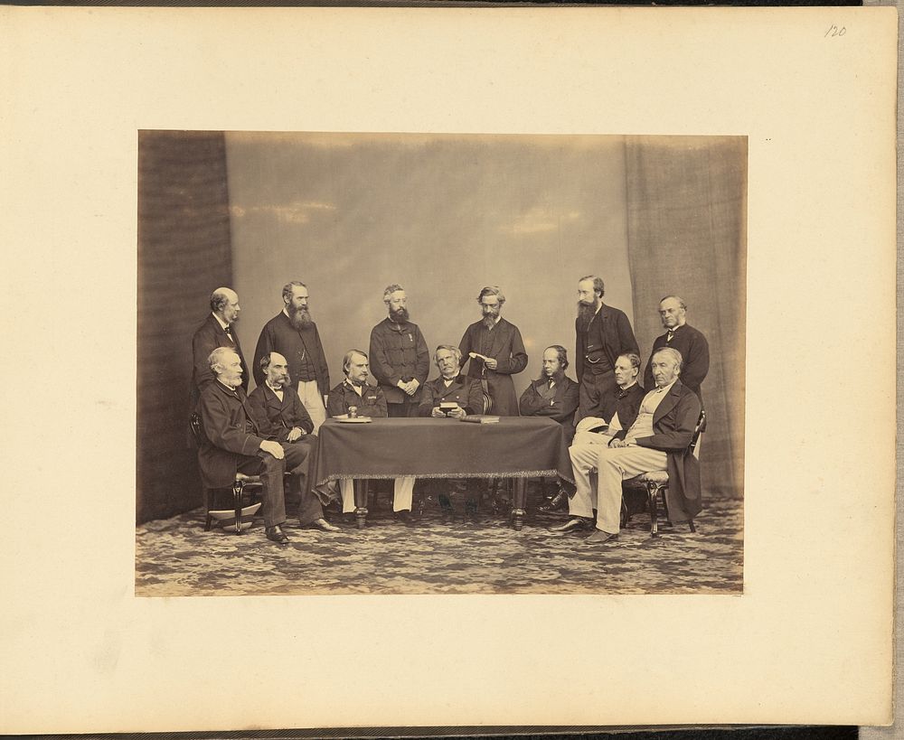 Group portrait of Caucasian officials by Bourne and Shepherd