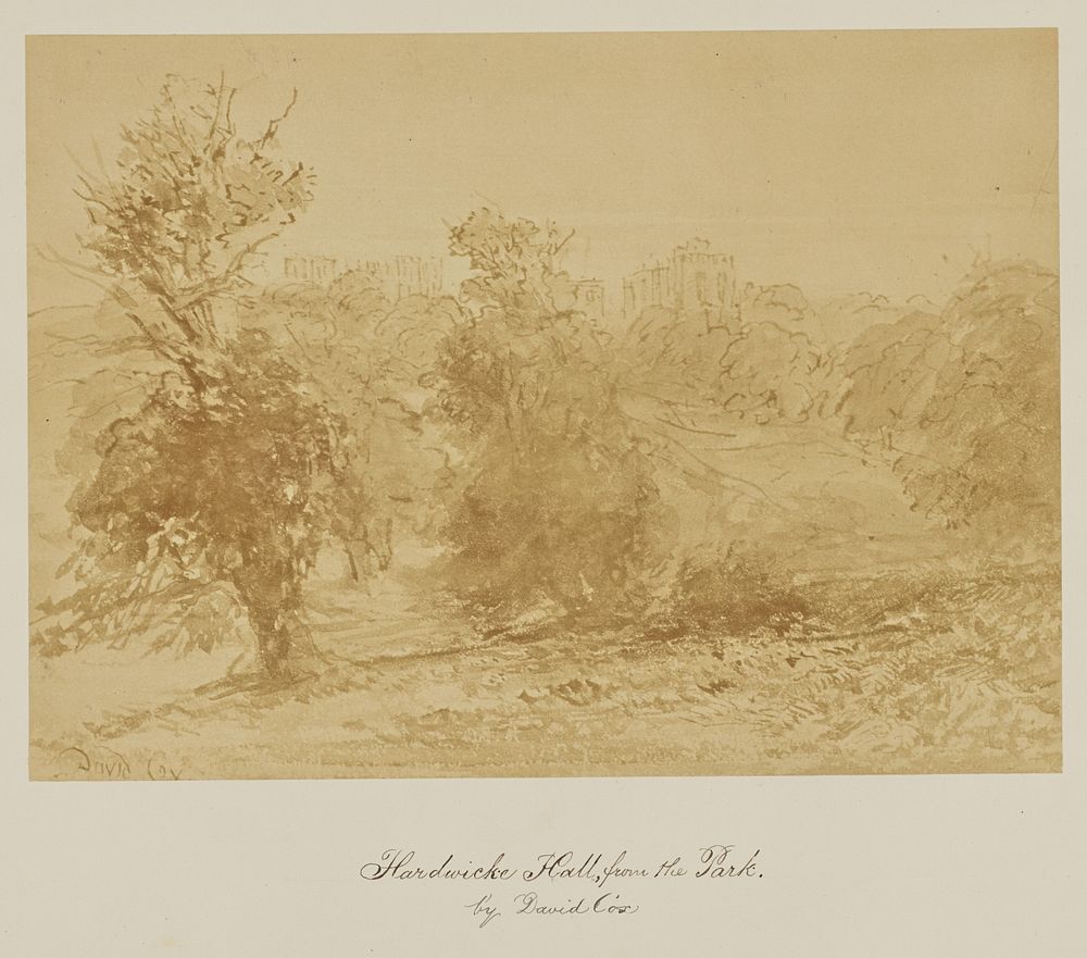 Hardwicke Hall, from the Park. by David Cox.