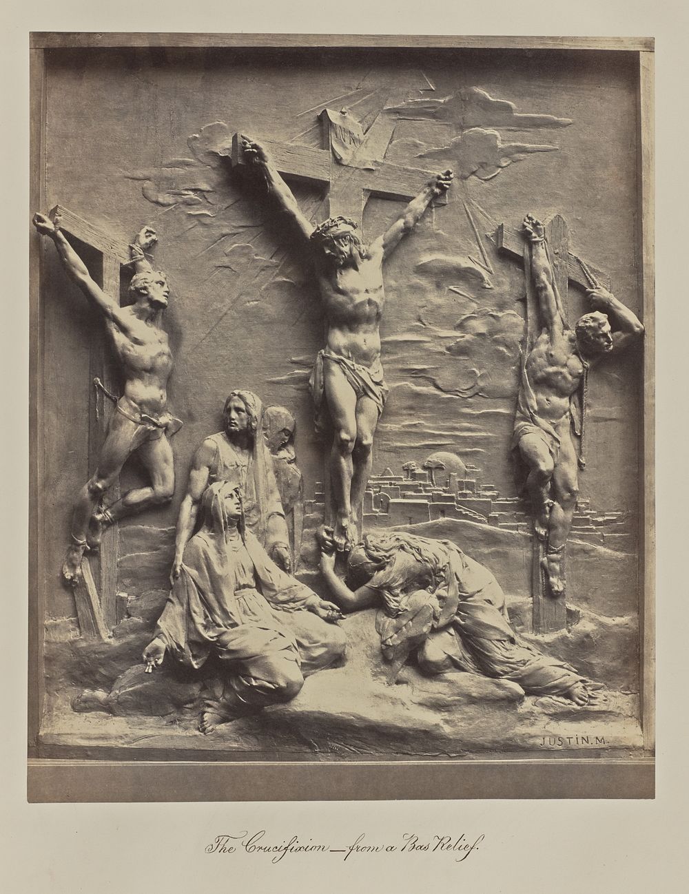 The Crucifixion- from a Bas Relief. by Adolphe Bilordeaux and Bisson Frères