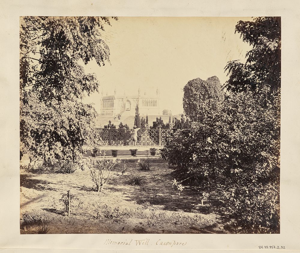 Cawnpore; The Memorial Well, Seen through Trees from the South by Samuel Bourne