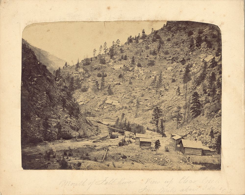 Mouth of Fall River, View up Clear Creek, Four Miles above Idaho, Colorado Territory by George D Wakely