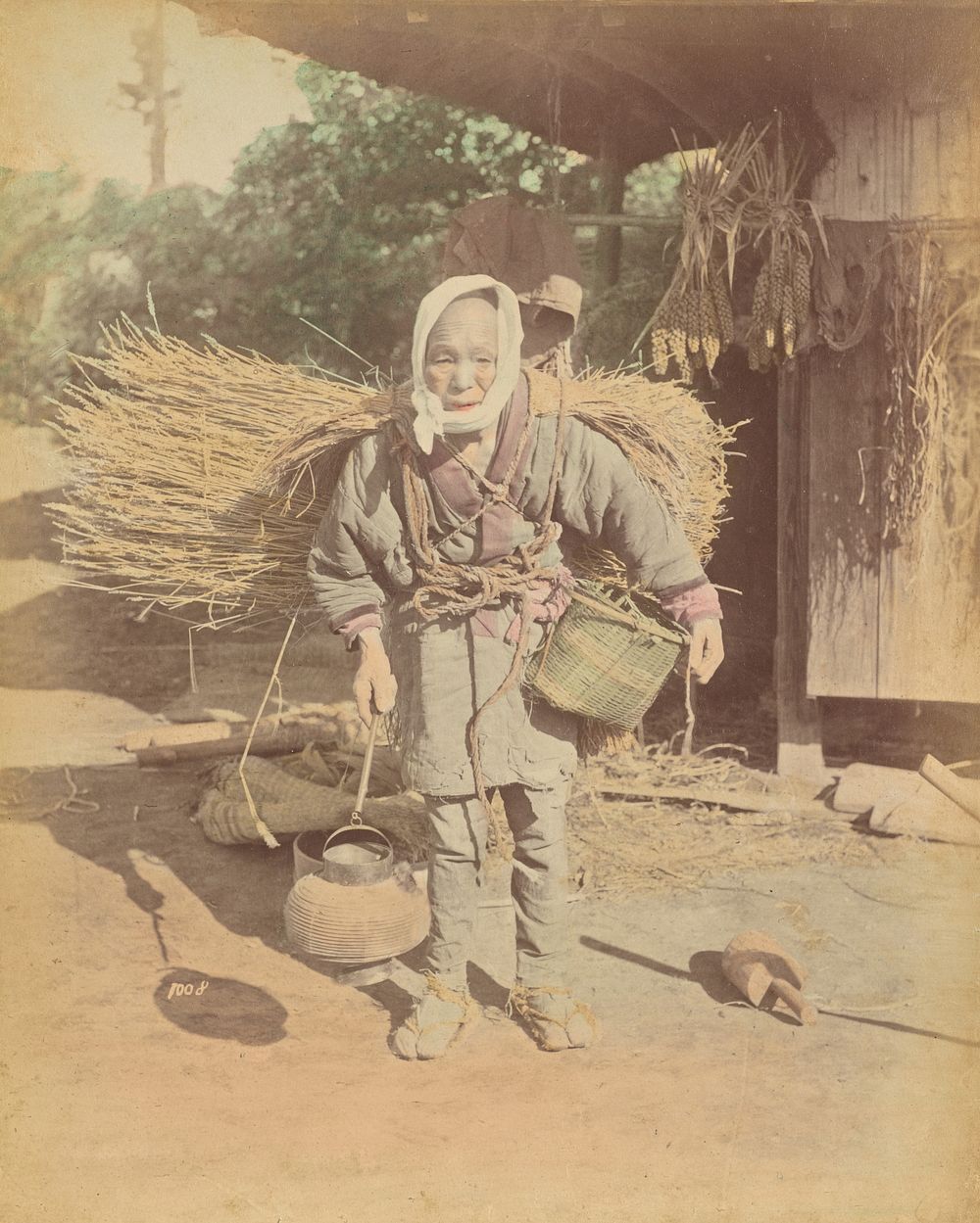 Elderly Japanese Woman Farm Laborer by Kusakabe Kimbei