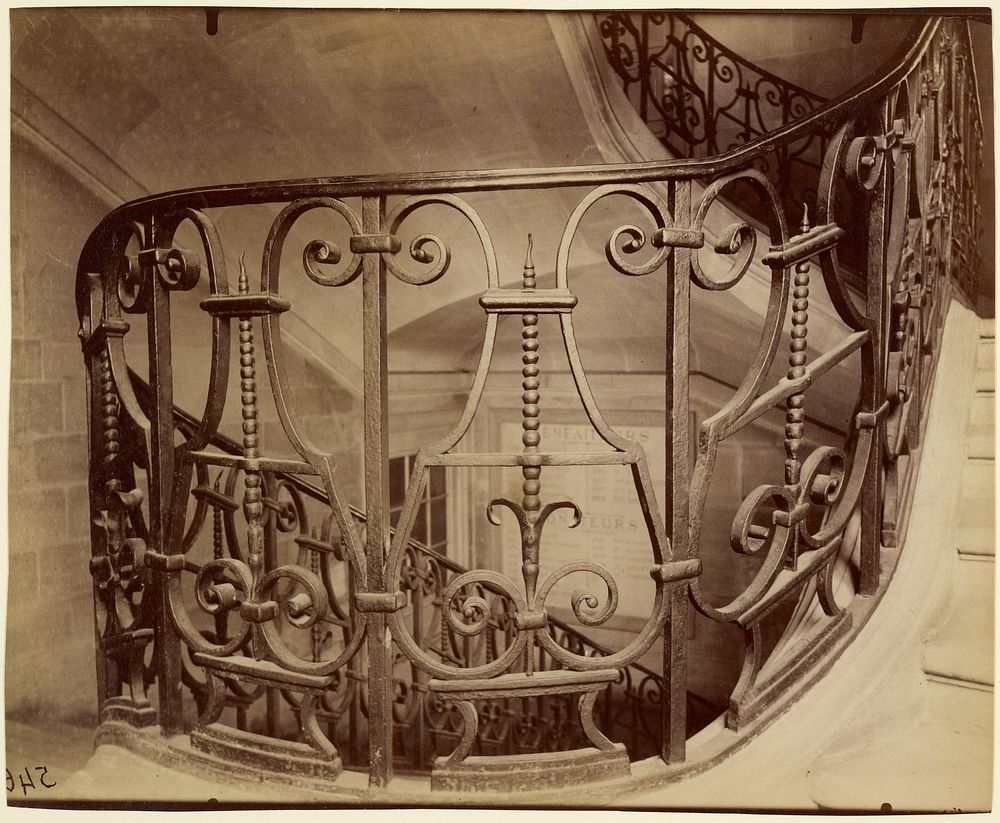 Staircase, rue Saint-Jacques 254 by Eugène Atget