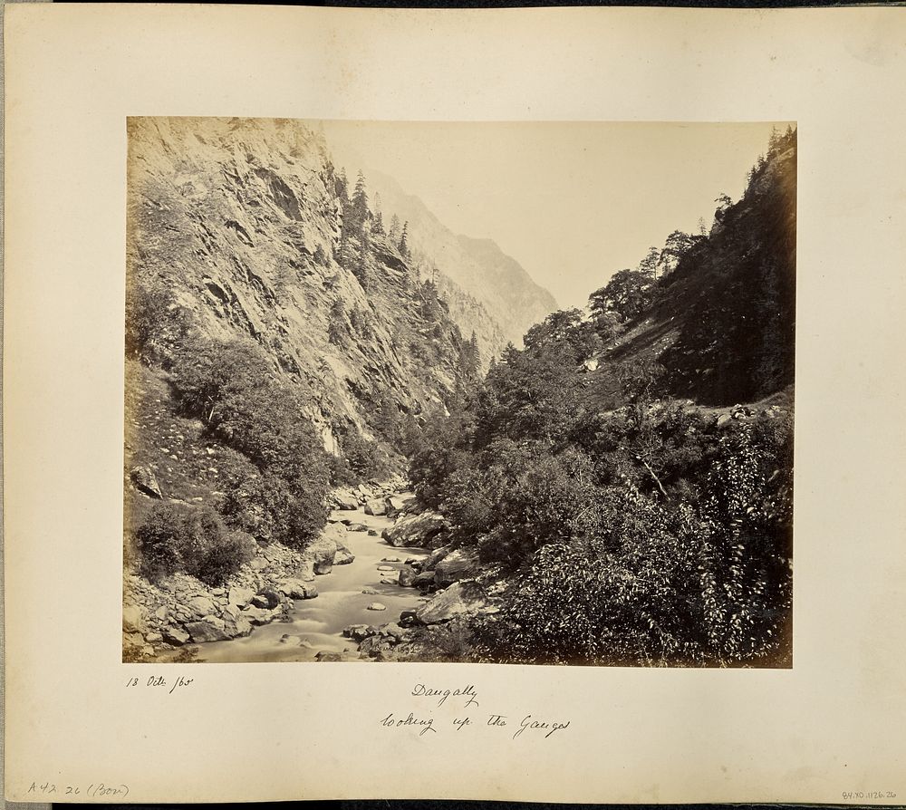 View on the Ganges at Dangully, looking up the River by Samuel Bourne