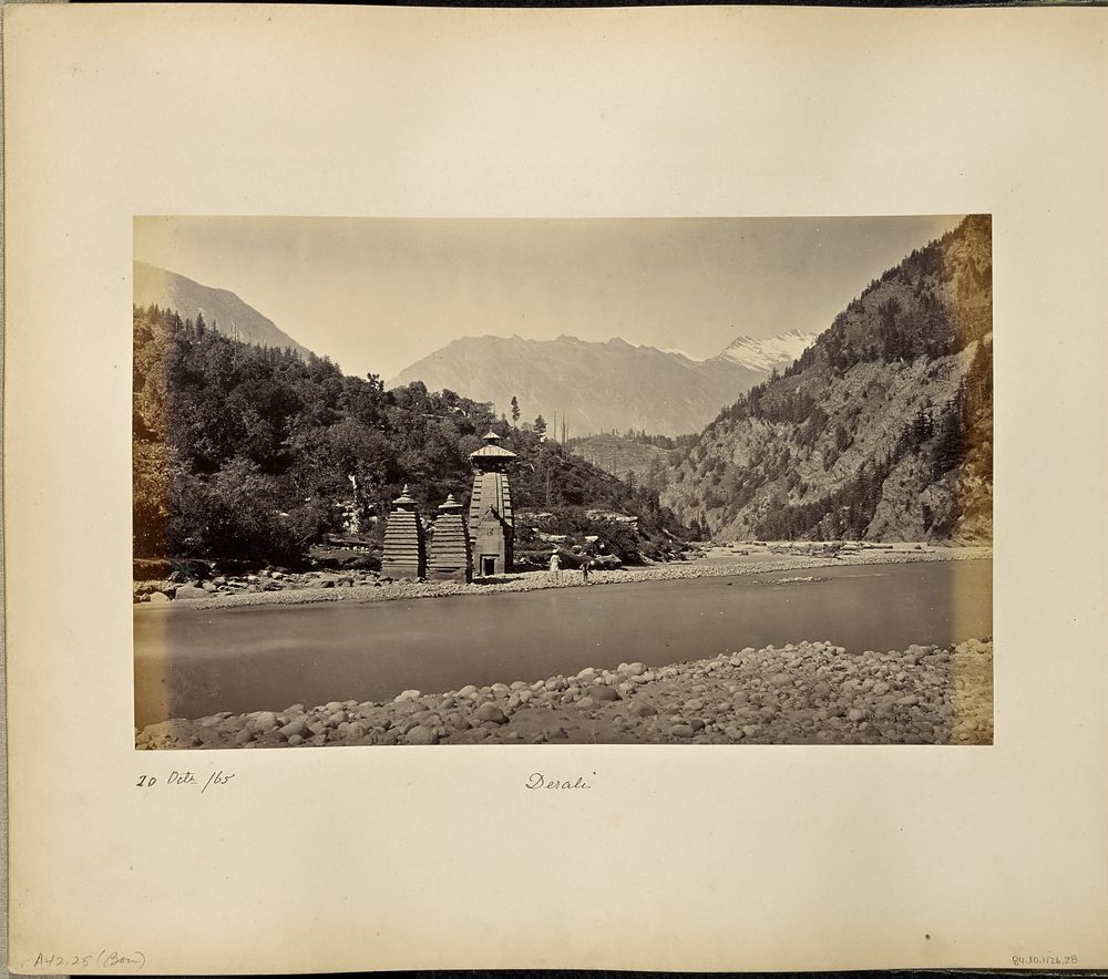 Small Temples on the Ganges at Derali by Samuel Bourne