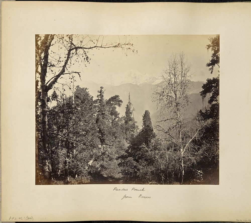 Bunderpoonch (the Jumnootri Peak), 20,758 feet, from the heights above Barsoo by Samuel Bourne