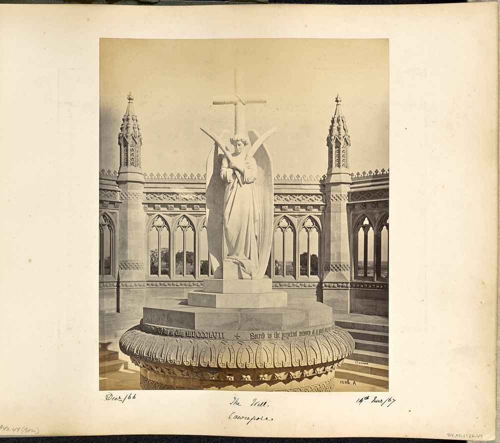 Cawnpore; The Memorial Well, the Marble Statue by Marochetti, under a different aspect of light by Samuel Bourne