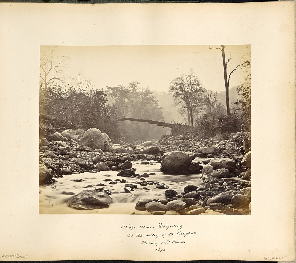 Darjeeling; Bridge over the Rungoo near its junction with the Runjeet by Samuel Bourne