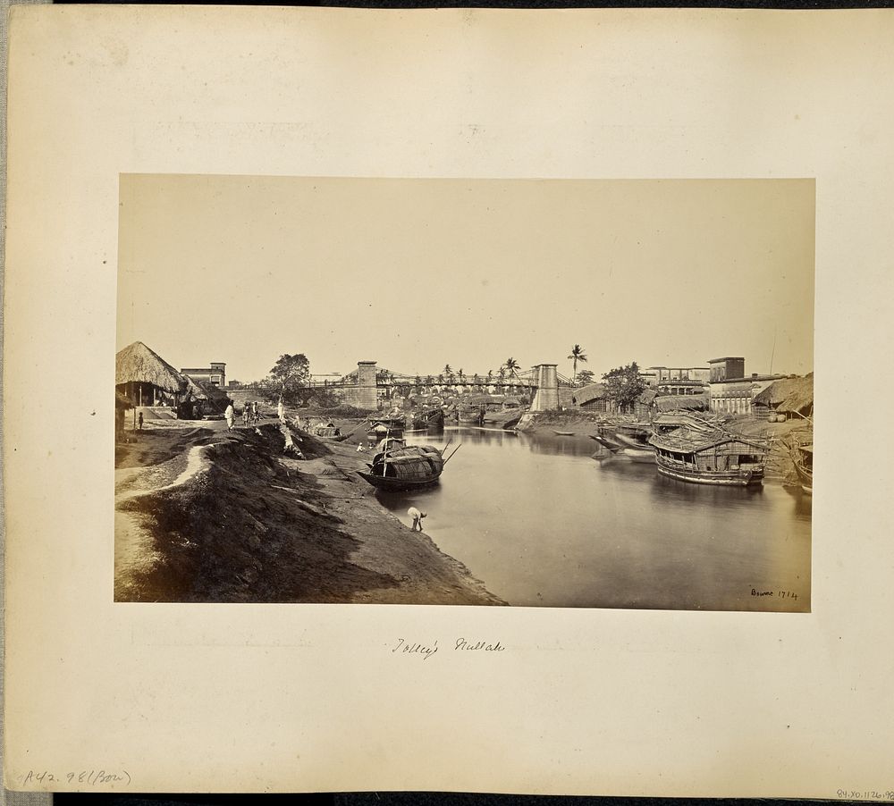 Calcutta; View of Native Boats on the Canal, at Kali Ghat by Samuel Bourne