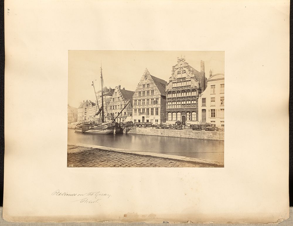Old Houses on the Quay, Ghent by Francis Frith
