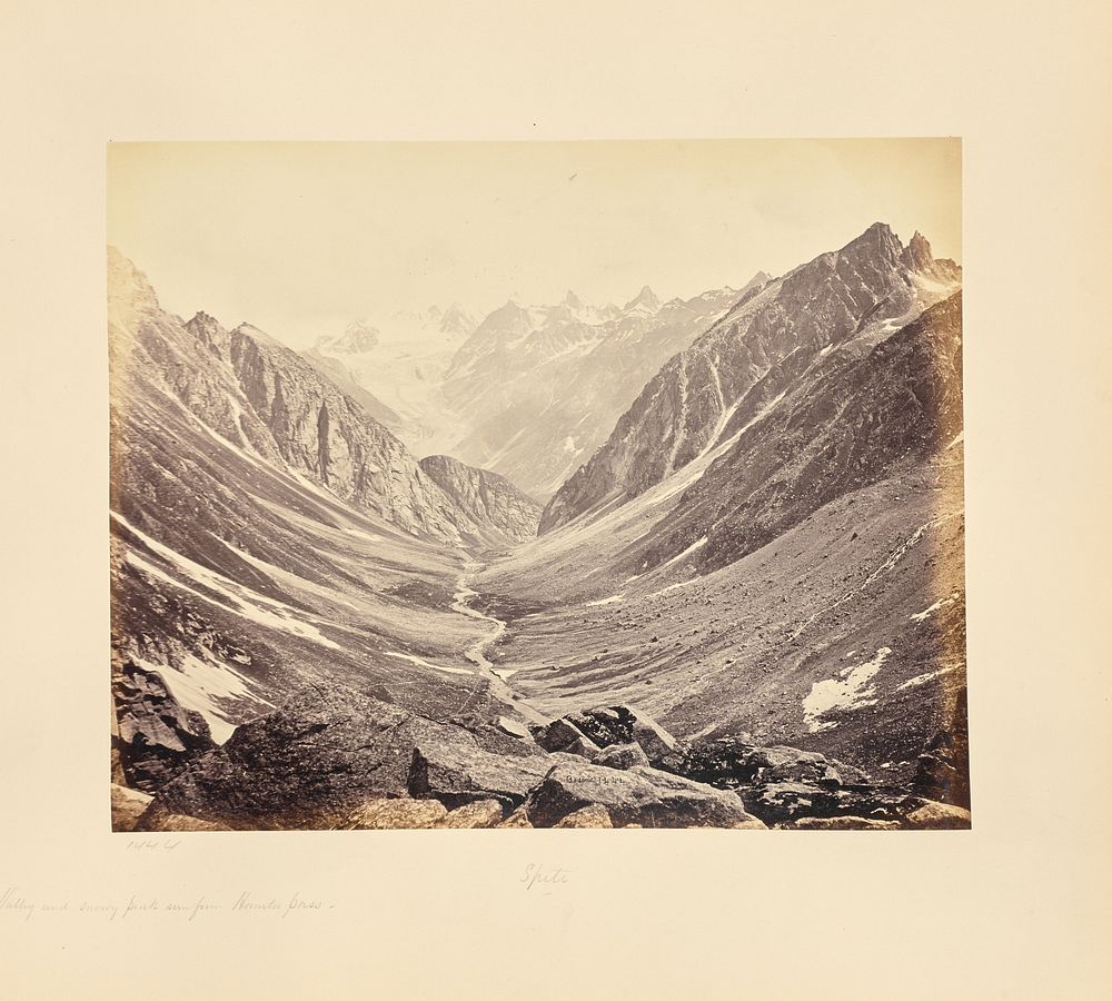 Valley and Snowy Peaks, Seen from the Hampta Pass, Spiti Side by Samuel Bourne