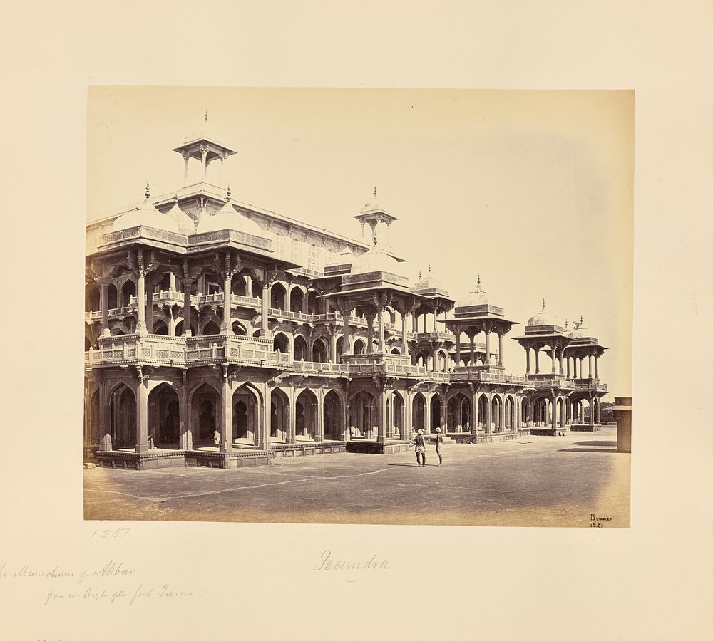Secundra; The Mausoleum of Akbar, from an Angle of the First Terrace by Samuel Bourne