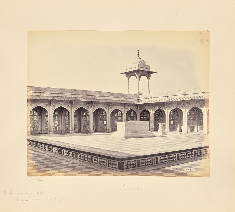 Secundra; The Mausoleum of Akbar, the Upper Marble Sarcophagus by Samuel Bourne