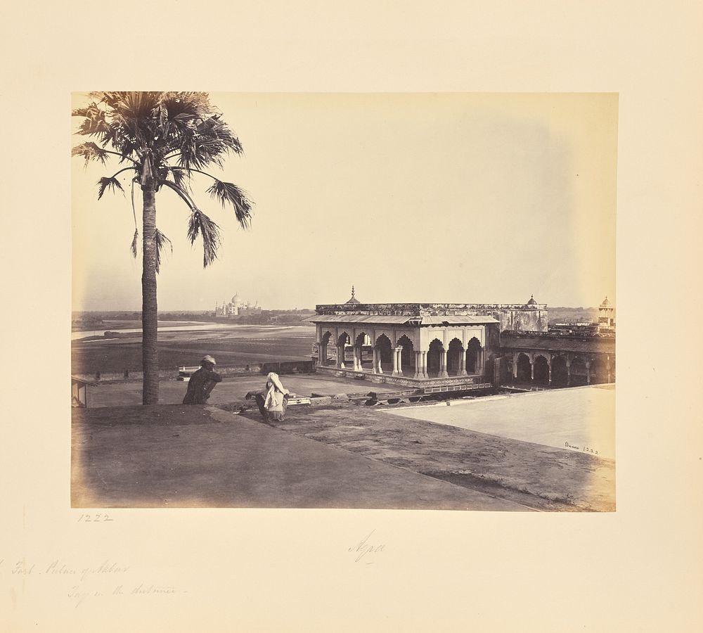 Agra; The Fort and Palace of Akbar with the Taj in the Distance, Another View by Samuel Bourne