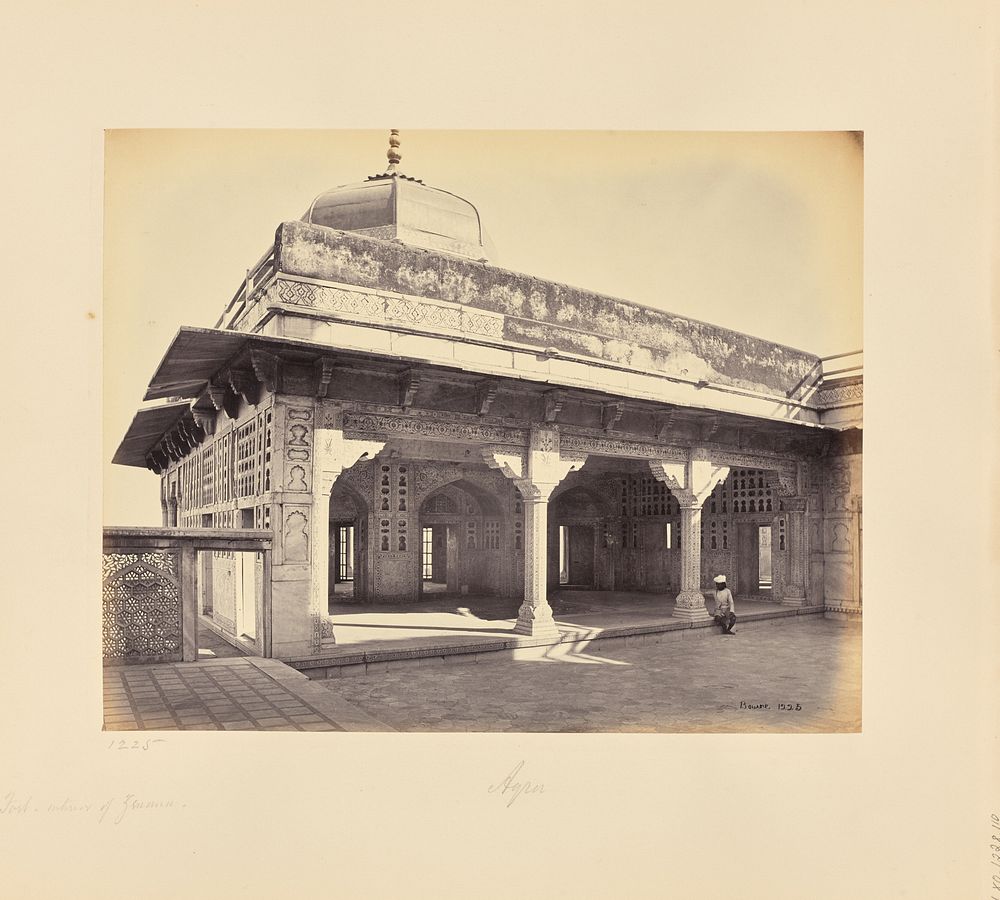 Agra; The Fort, Interior of the Zenana Showing the Mosaic Work, Another View by Samuel Bourne