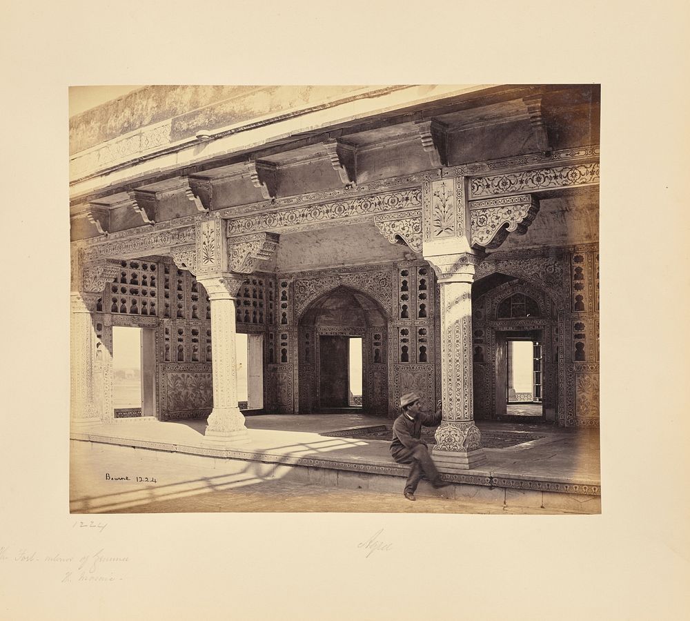 Agra; The Fort, Interior of the Zenana, Showing the Mosaic Work by Samuel Bourne