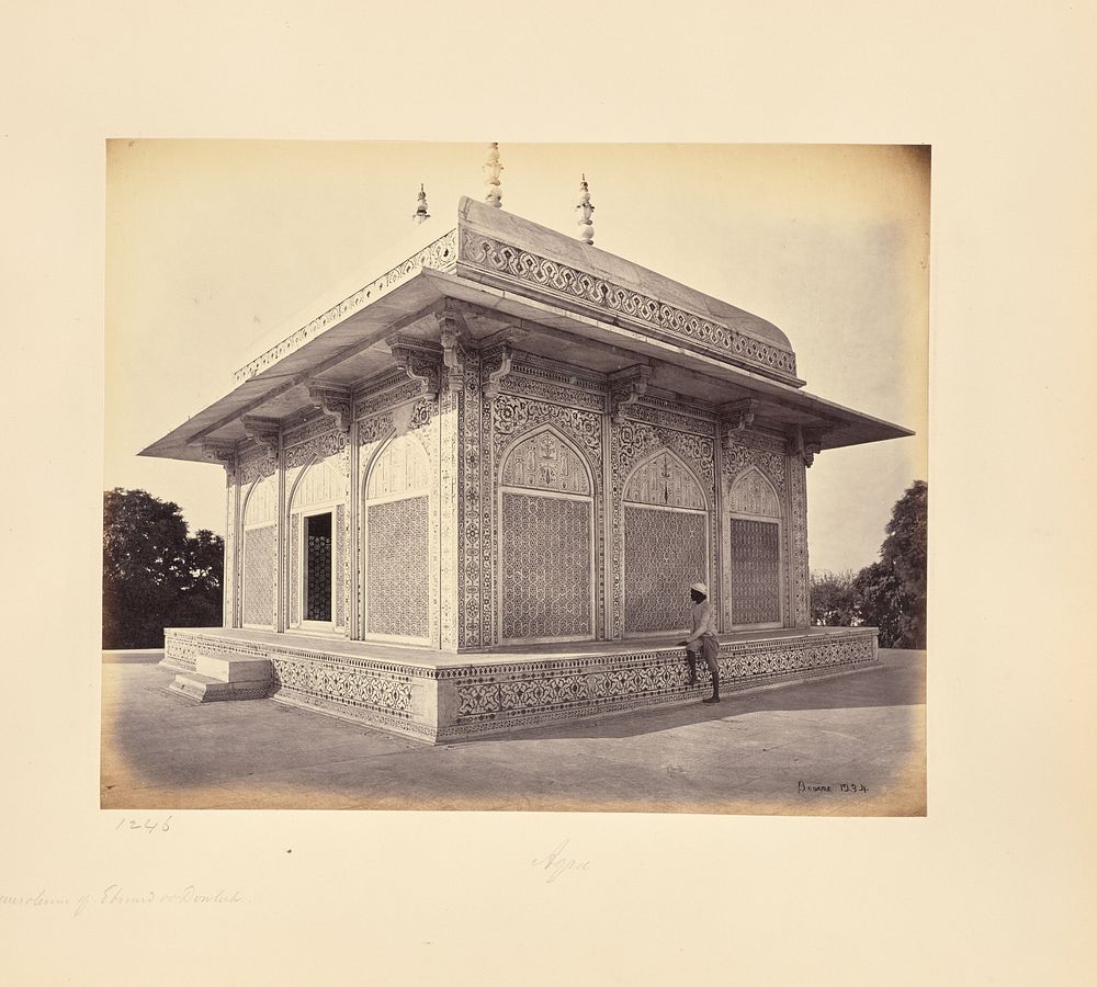 Agra; The Mausoleum of Prince Etmad-Dowlah, the Marble Cupola by Samuel Bourne