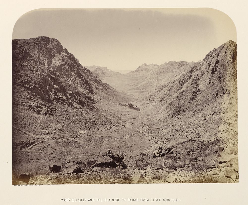 Wády Ed Deir and the Plain of Er Ráhah from Jebel Muneijáh by Sgt James M McDonald
