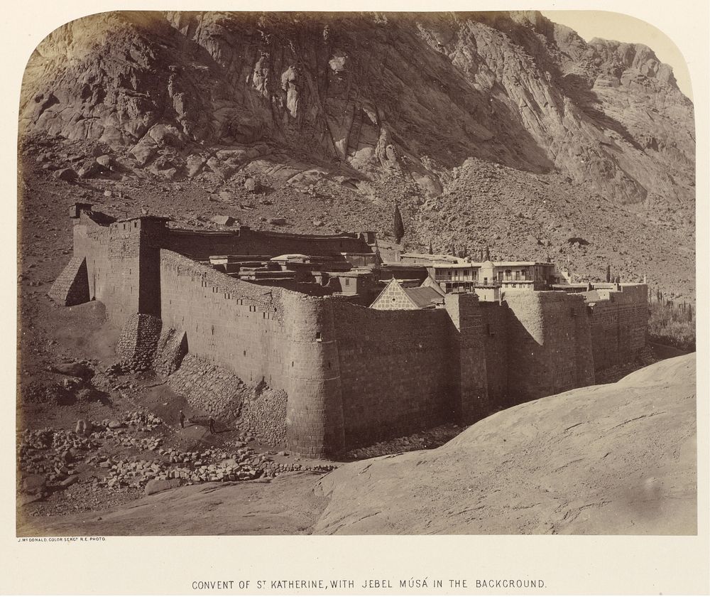 Convent of St. Katherine, with Jebel Músá in the Background by Sgt James M McDonald