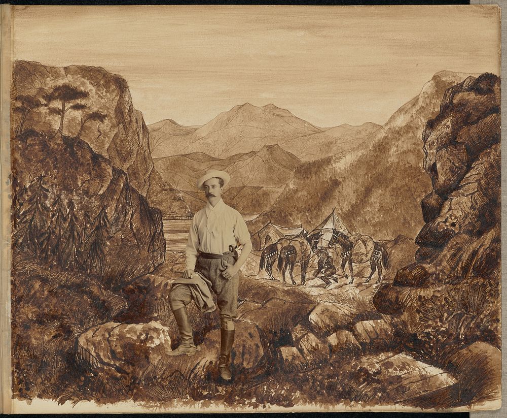 Man in a mountain landscape