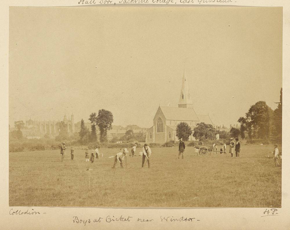 Boys at Cricket near Windsor by Henry Pollock
