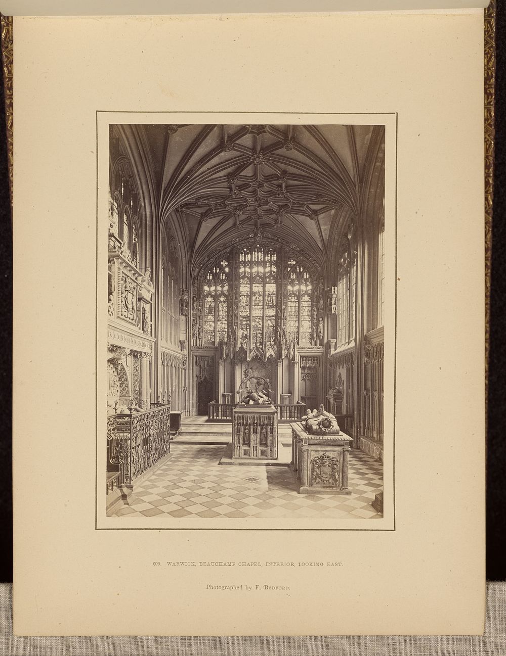 Warwick, Beauchamp Chapel, interior, looking east by Francis Bedford