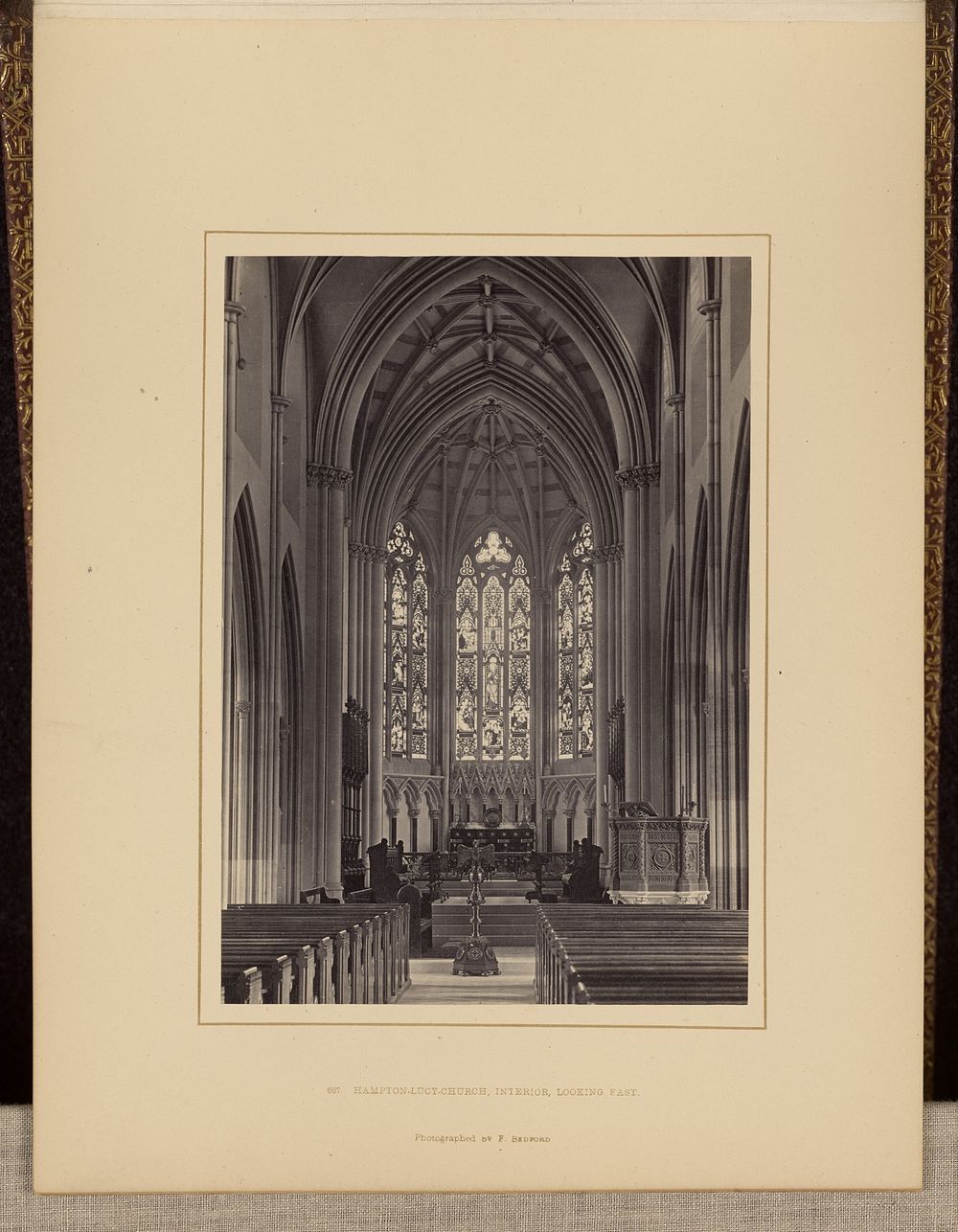 Hampton-Lucy Church, interior, looking east by Francis Bedford