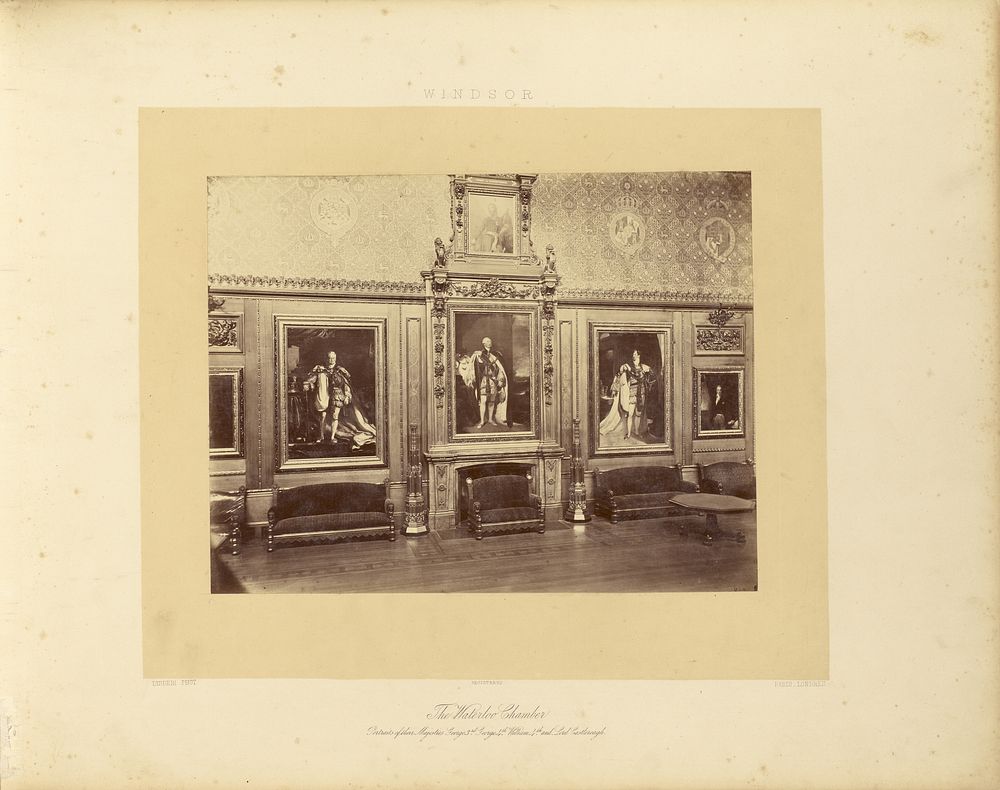 The Waterloo Chamber. Portraits of Their Majesties George III, George IV, William IV, and Lord Castlereagh by André Adolphe…