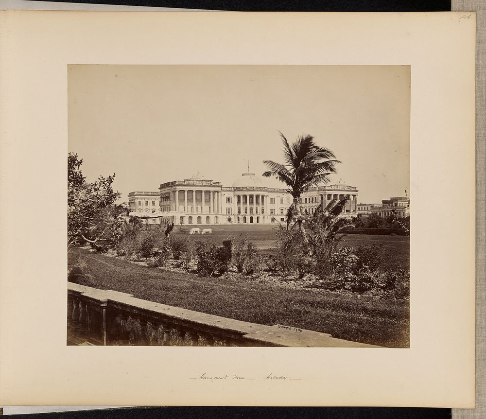 Calcutta; Government House, with the Garden by Samuel Bourne